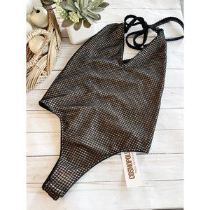 Dress the Population Brigette Halter Bodysuit Sz XS